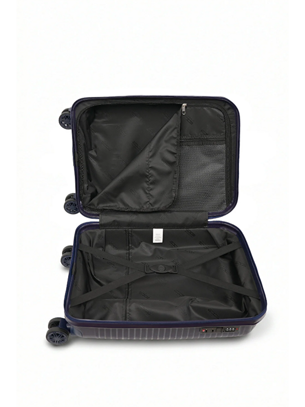 Lacivert Dikey Çizgili Sirius 3'lü Set Valiz 10728-5
