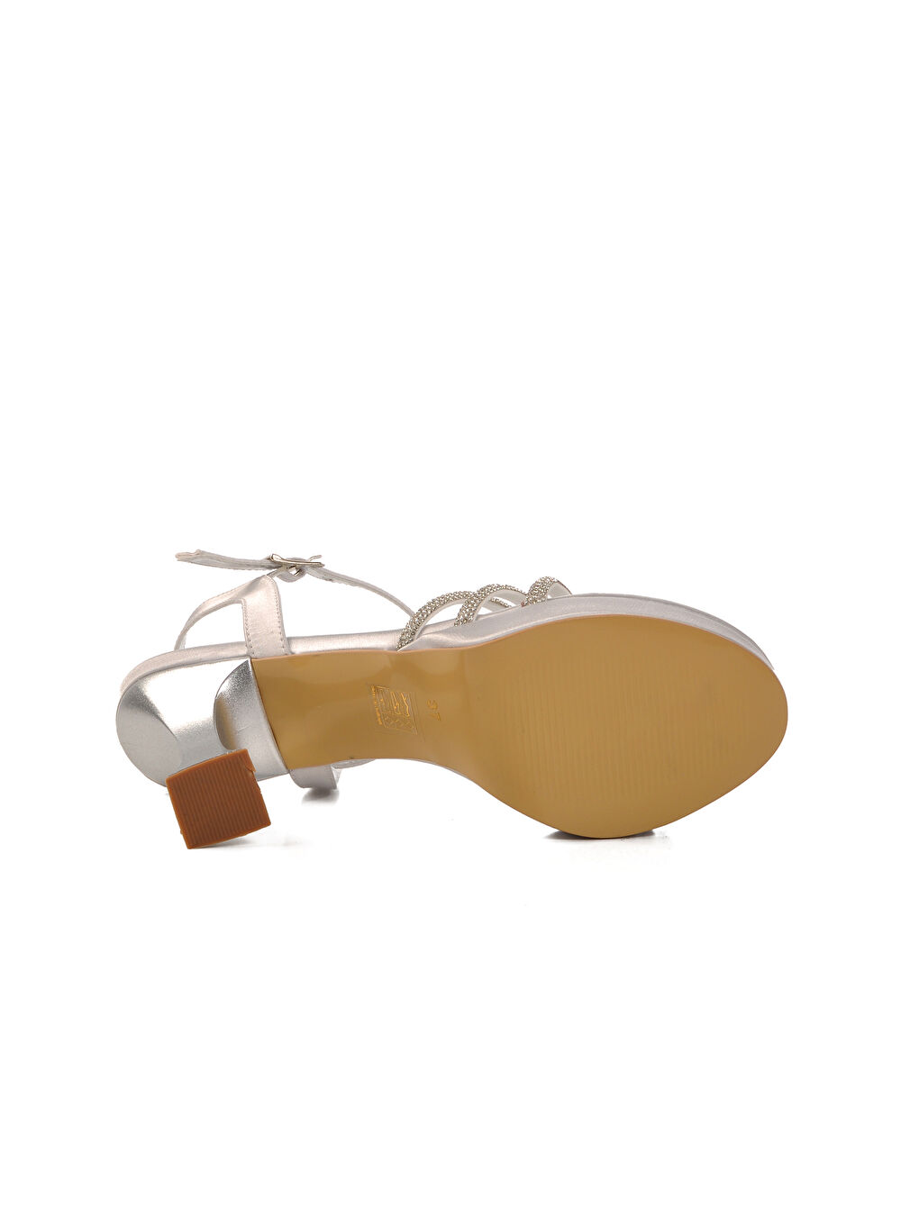 Gri Gümüş İnce Topuklu Kadın Abiye Ayakkabı 448186 Z-4