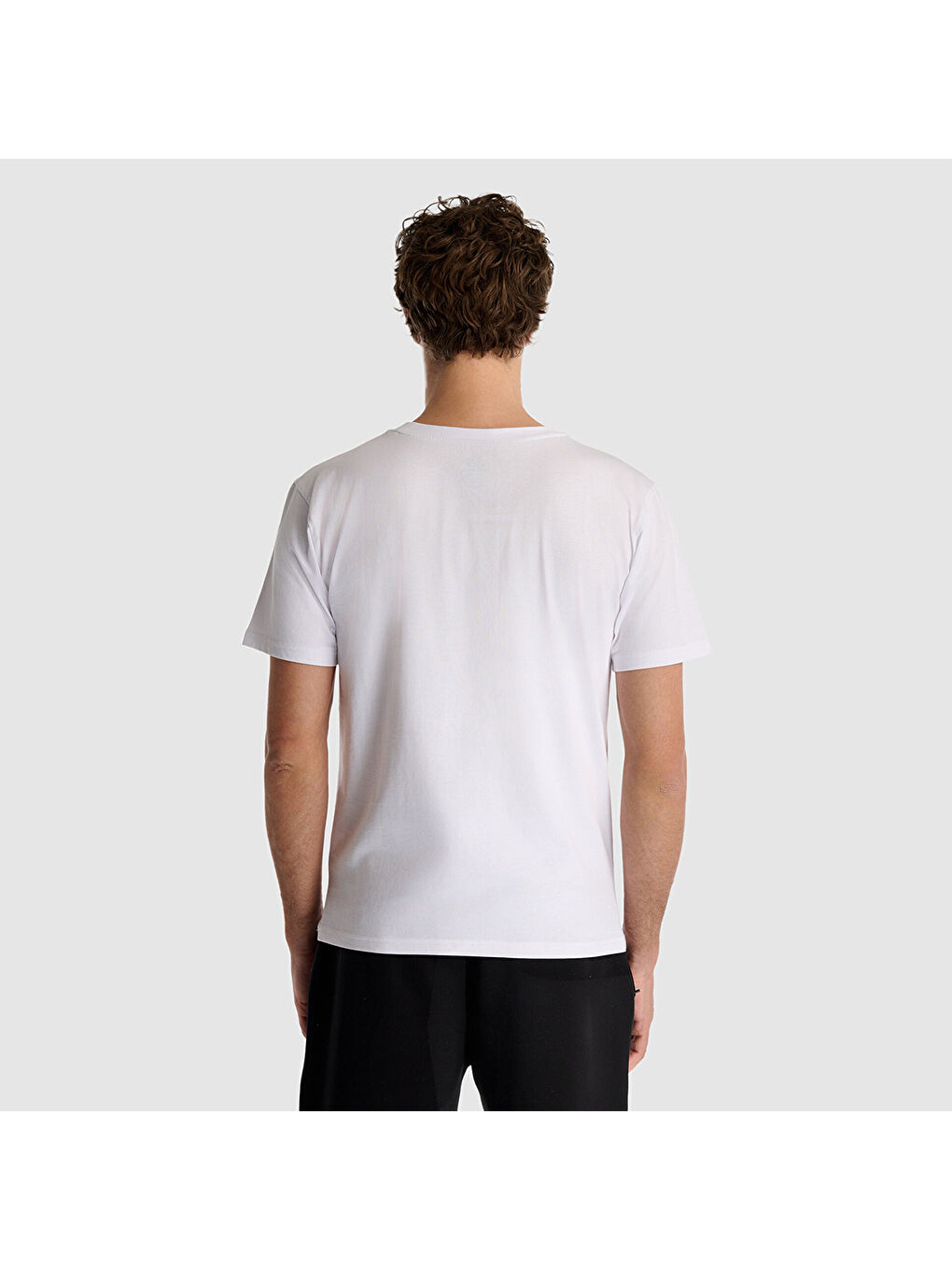1537 Erkek Beyaz Yuvarlak Yaka Tişört-2