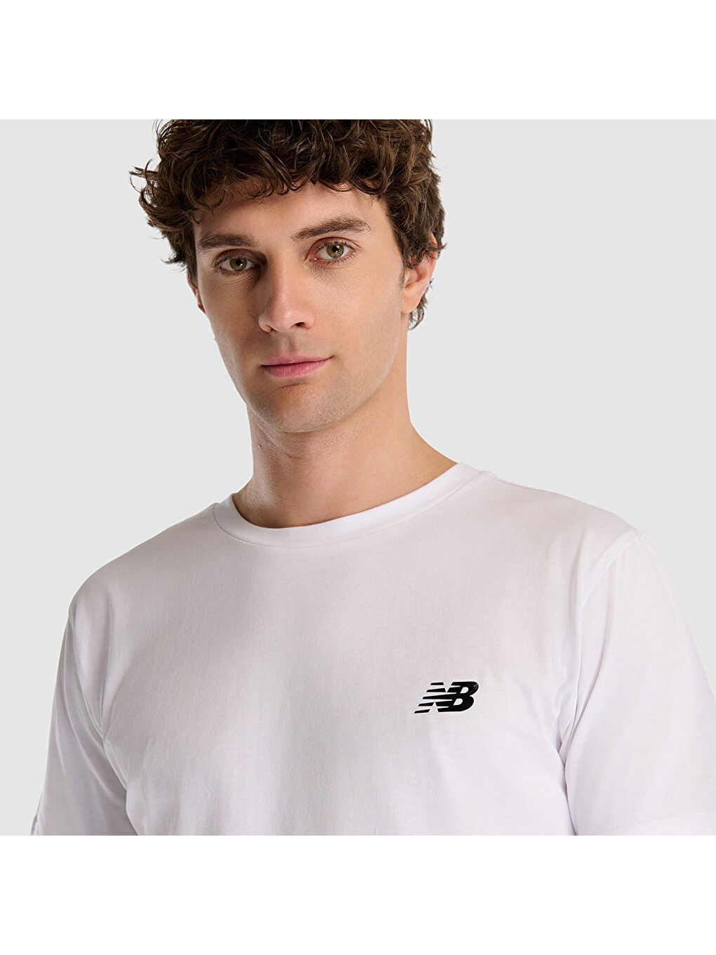 1537 Erkek Beyaz Yuvarlak Yaka Tişört-3
