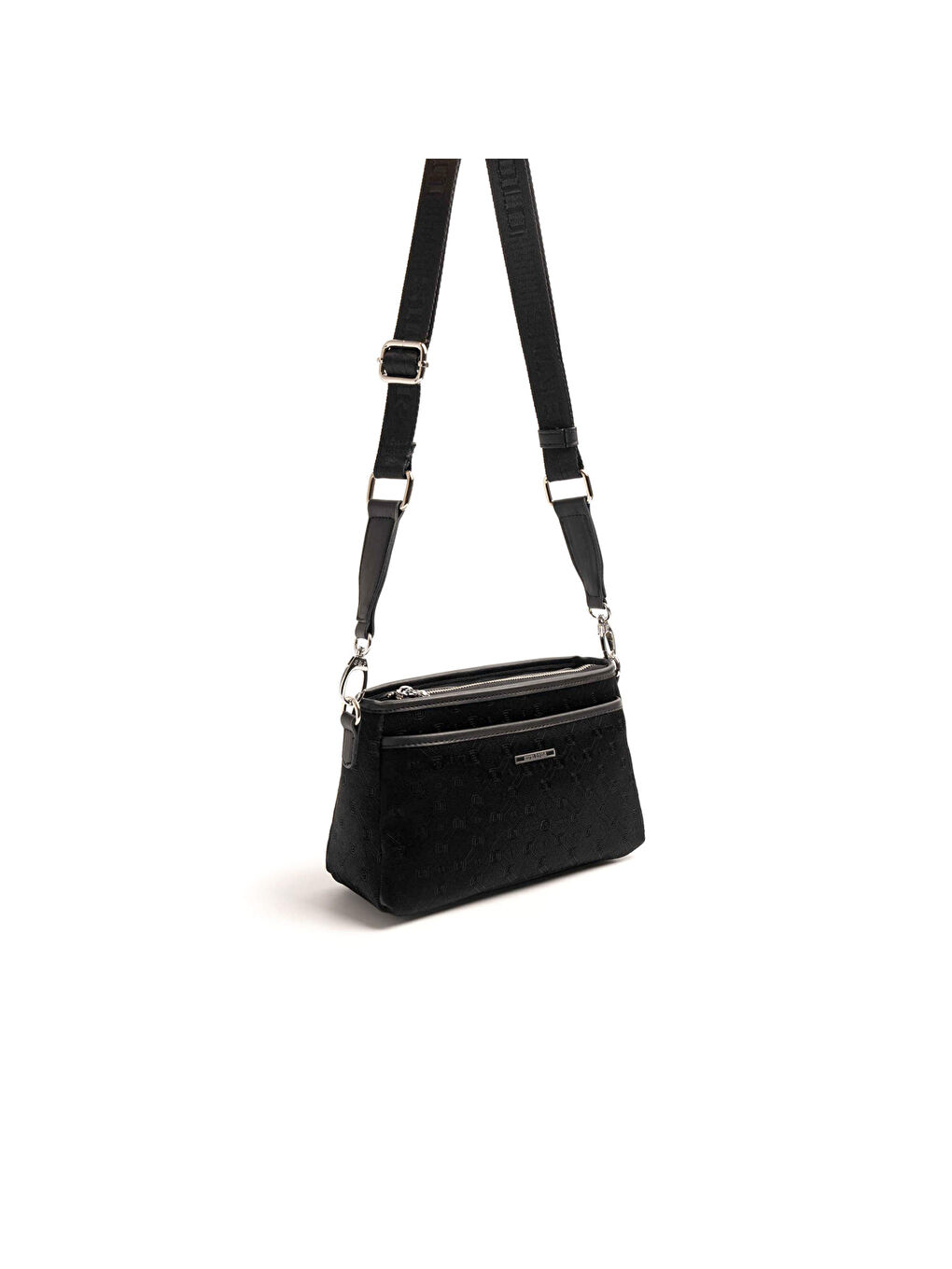 Siyah Kadın Çapraz Çanta 1184-46571 SILVER POLO ÇAPRAZ BAYAN ÇANTASI M158 SİYAH-NOVA SİYAH-1