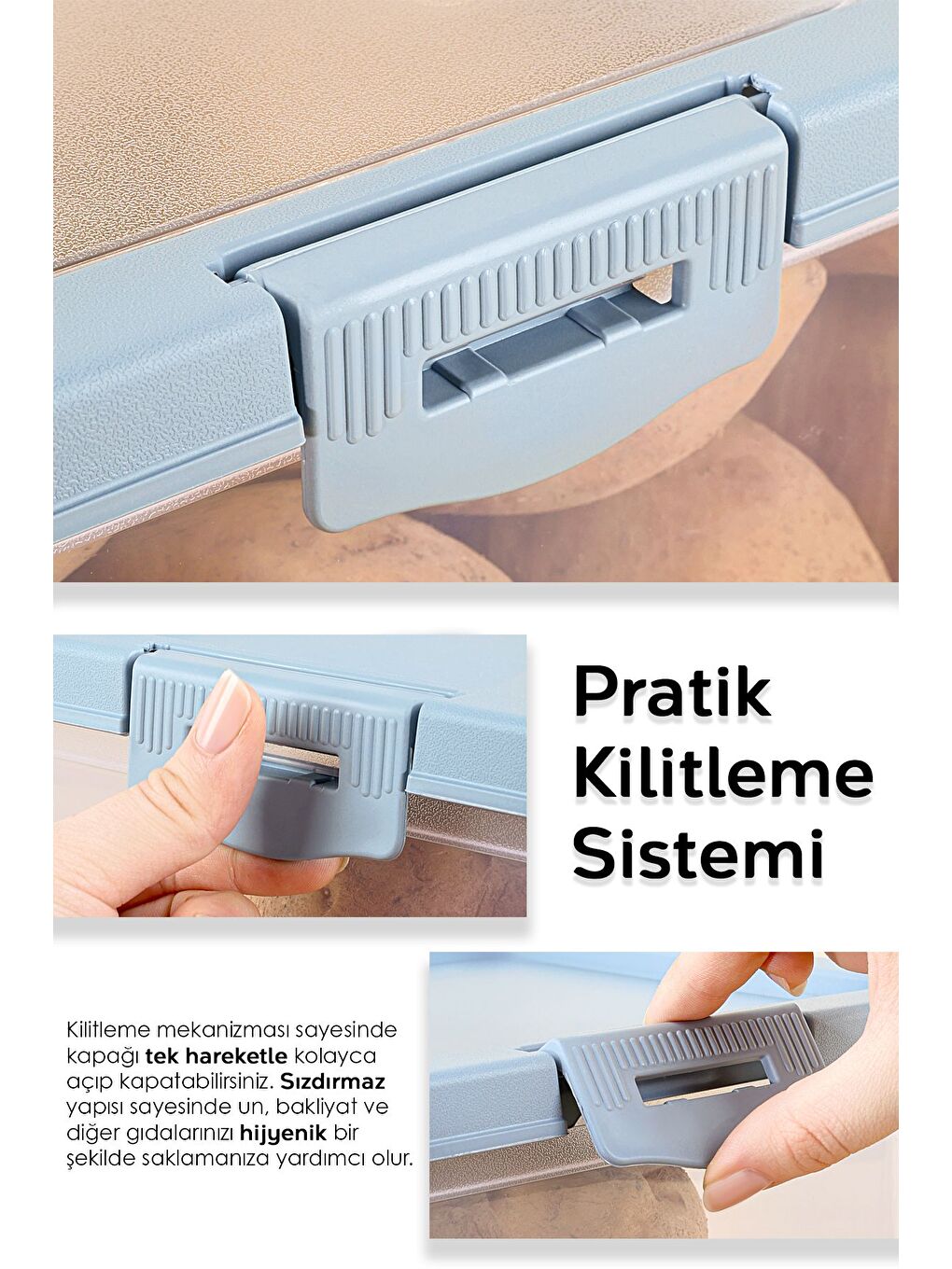 1 Adet Patates Soğan Kutusu Kayar Kapaklı Sebzelik Patates Soğanlık Saklama Kabı Mavi 10 Lt-3
