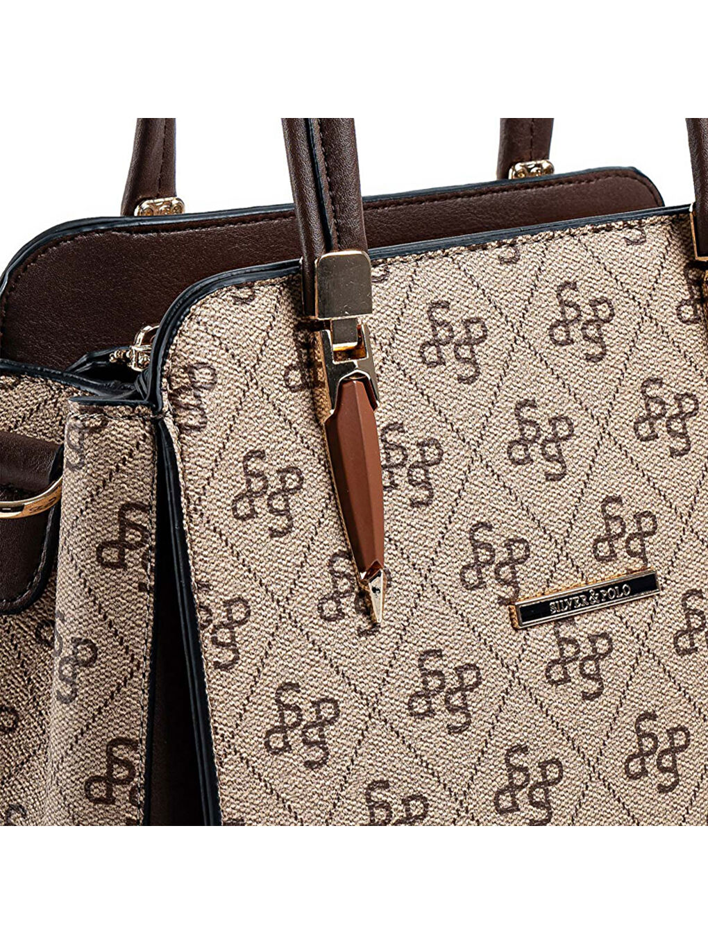 Bej Kadın Omuz Çantası 1136-47899 SILVER POLO BAYAN ÇANTASI M178 KOYU BEJ-MAT KAHVE-3