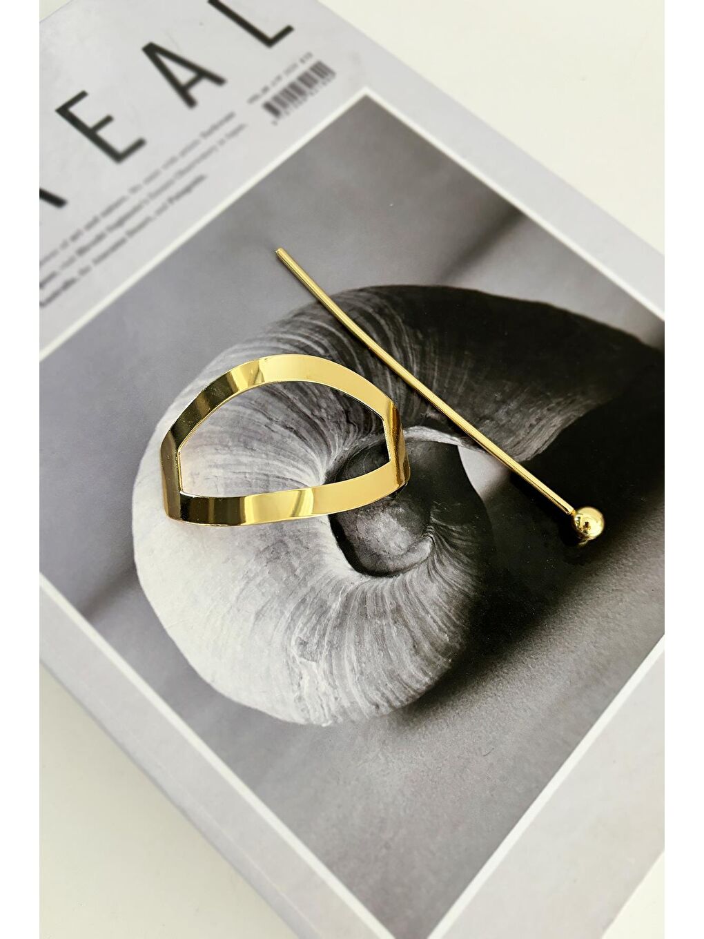 Sarı Metal Çubuk Geçmeli Topuz Tokası-2