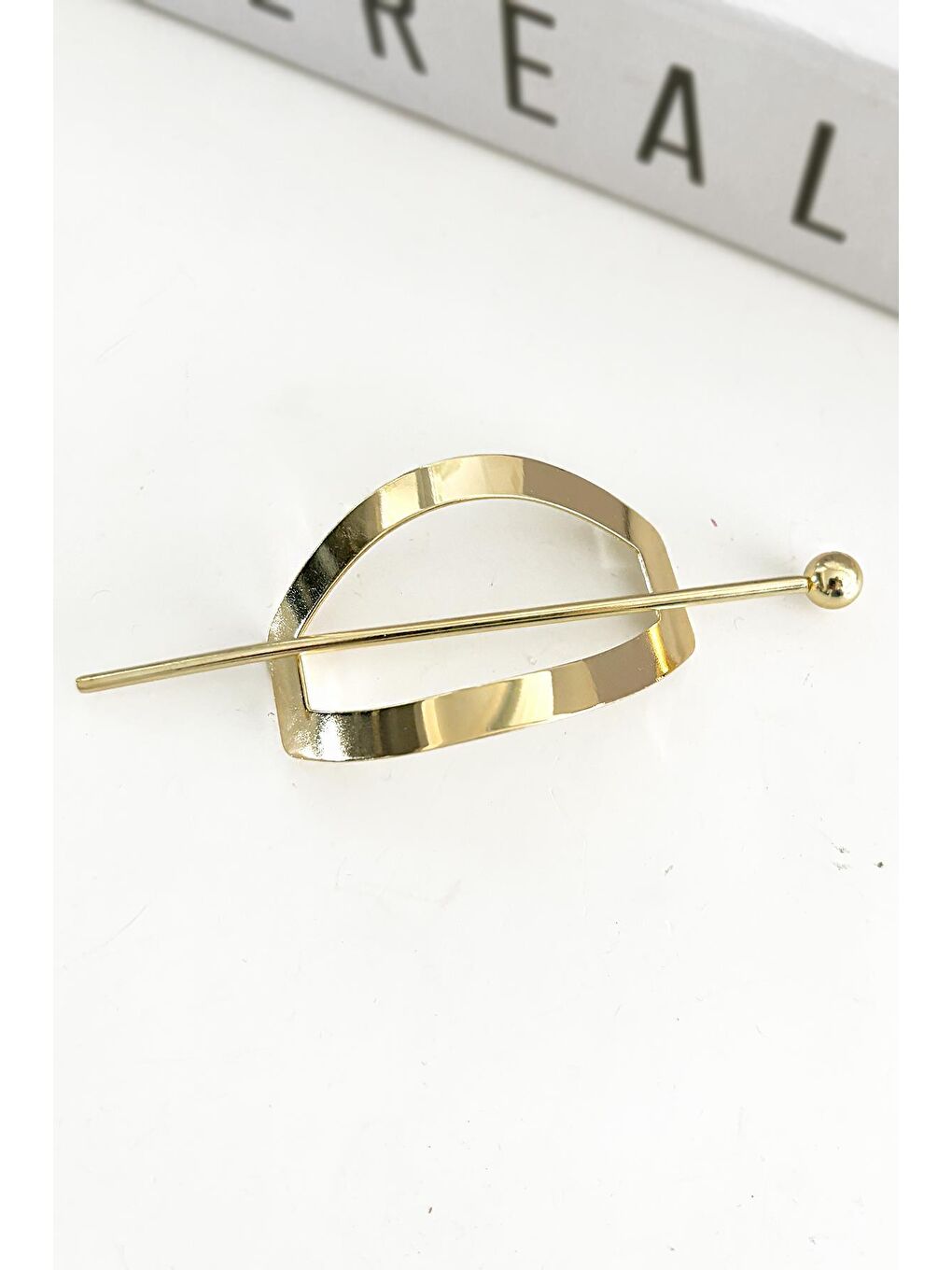 Sarı Metal Çubuk Geçmeli Topuz Tokası-3