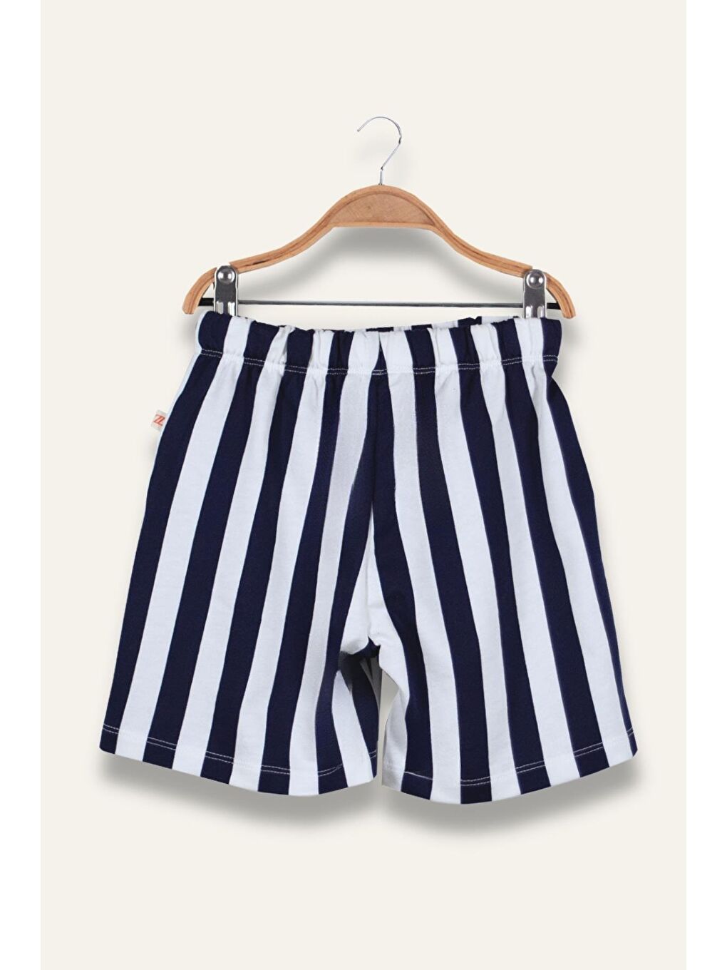 Unısex Çocuk Çizgili Şort - Lacivert Çizgili-1