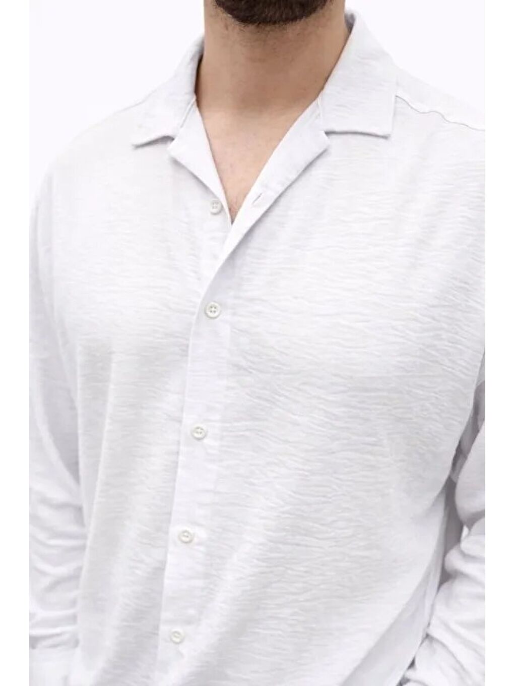 Beyaz Erkek Aerobin Kumaş 4 Mevsim Uzun Kollu