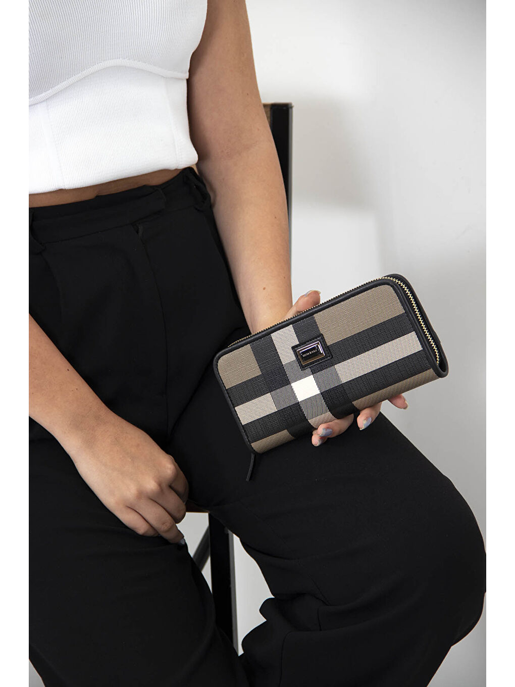 Kahverengi Kadın Cüzdan & Kartlık 665-40722 BAYAN CÜZDAN MK80 KAHVE-MAT SİYAH-4