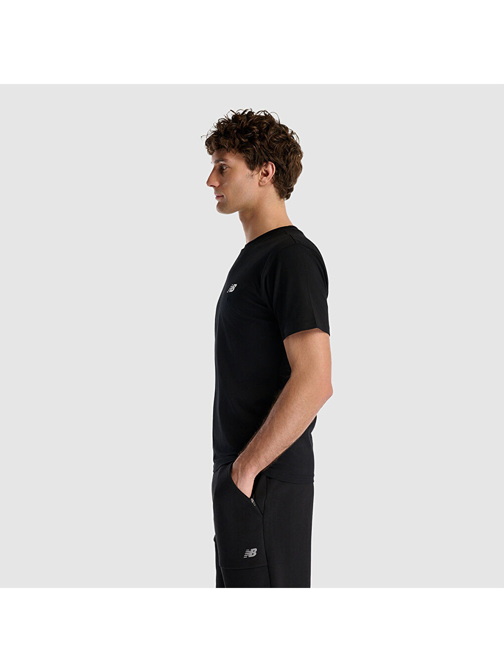 1537 Erkek Siyah Yuvarlak Yaka Tişört-1