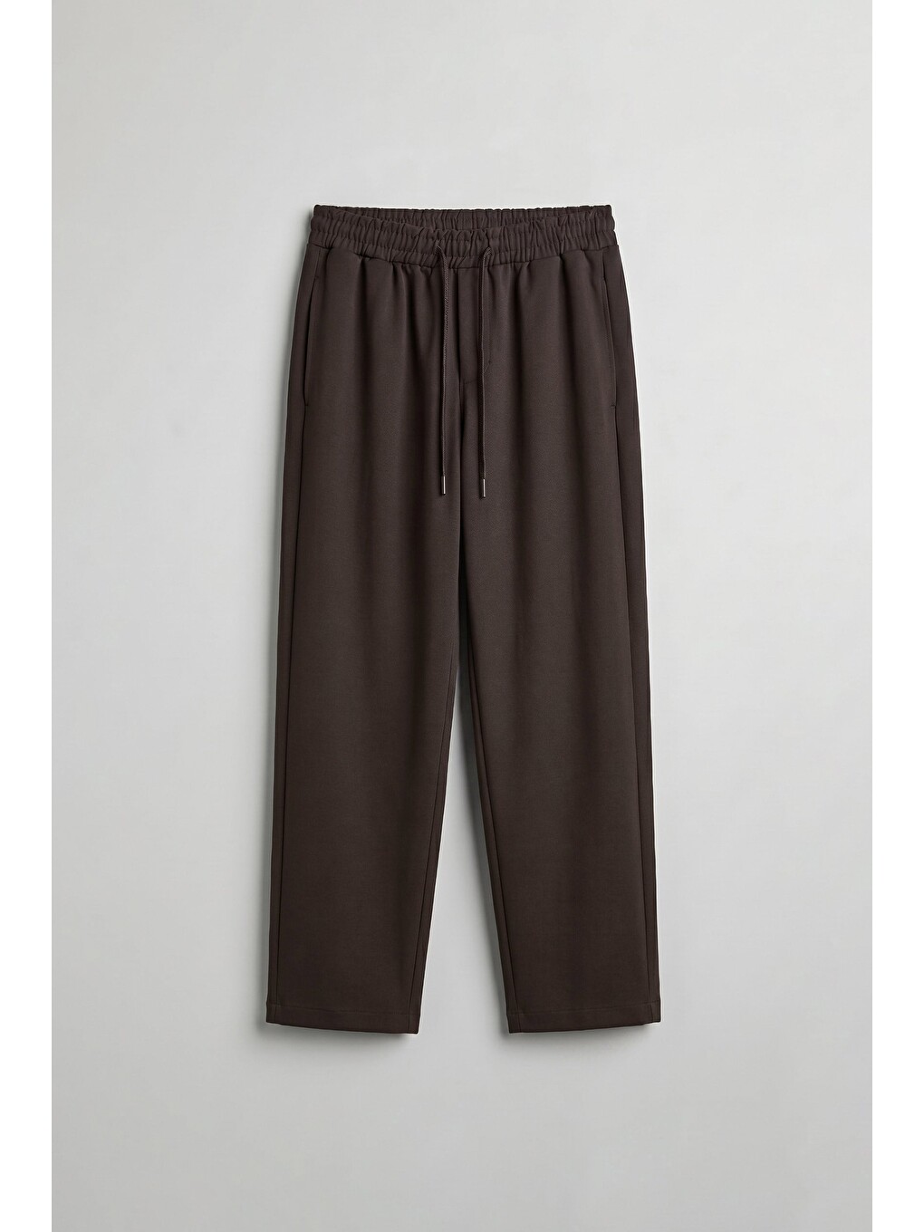 Erkek Relaxed Fit Lastikli Bel Pileli Pantolon Kahverengi
