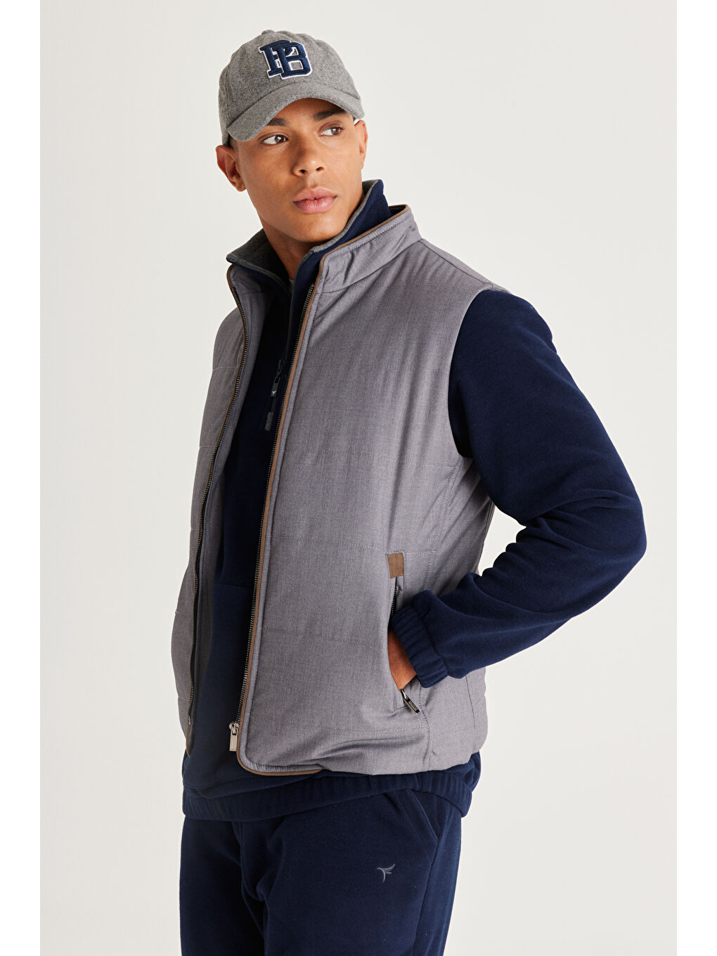 Erkek Gri Standart Fit Normal Kesim Yelek-2