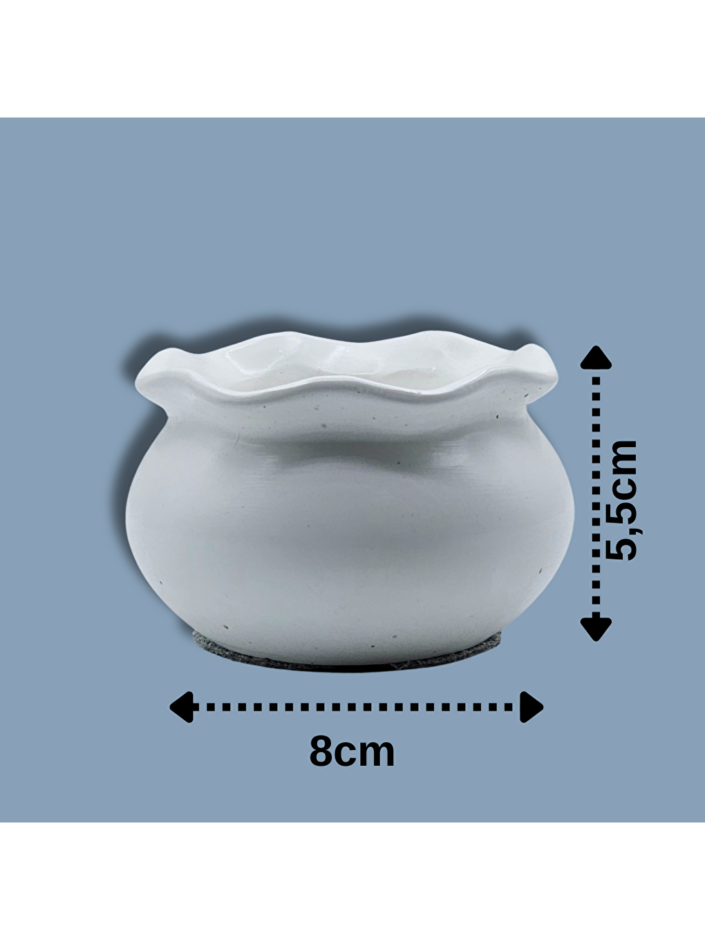 Beyaz Luna Dekoratif 3'lü Mumluk & Saksı Seti-2