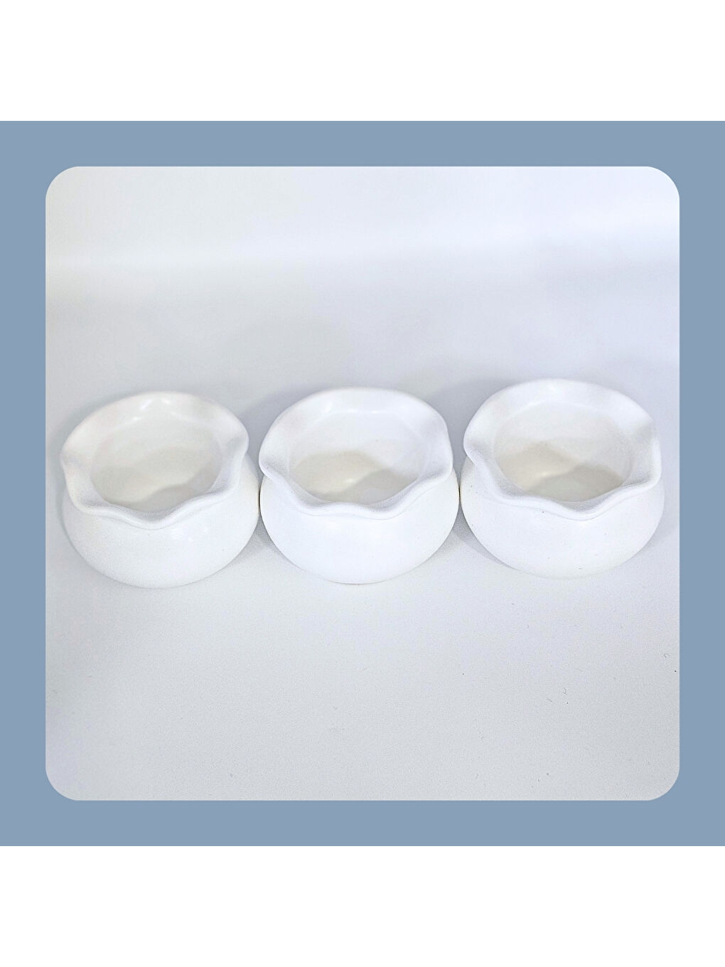 Beyaz Luna Dekoratif 3'lü Mumluk & Saksı Seti-3