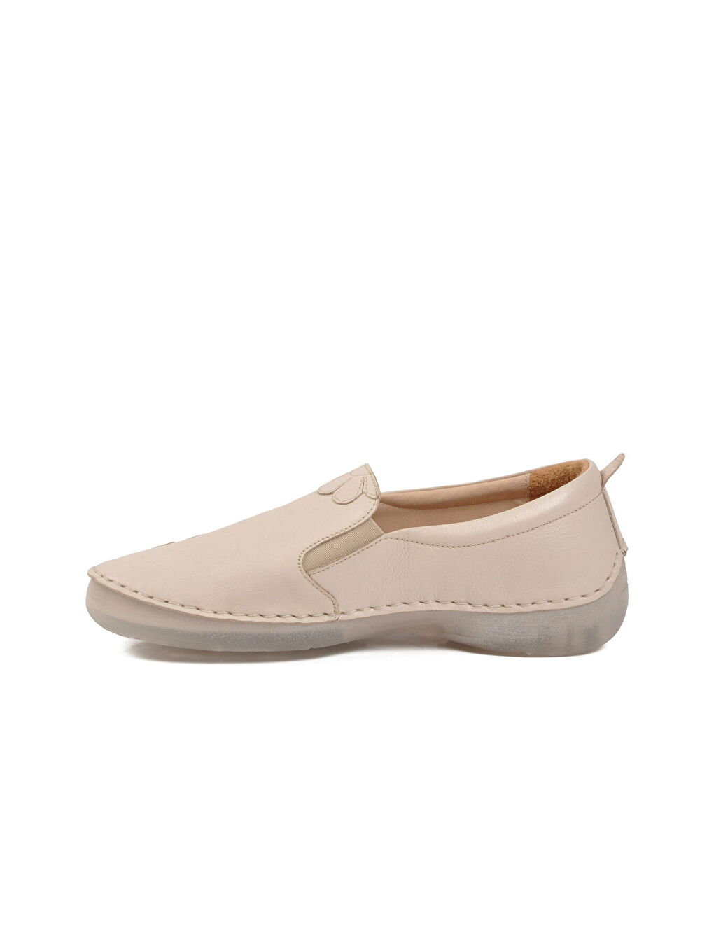 Premium Bej Hakiki Deri Anatomik Kadın Casual Ayakkabı 44404 Z-3