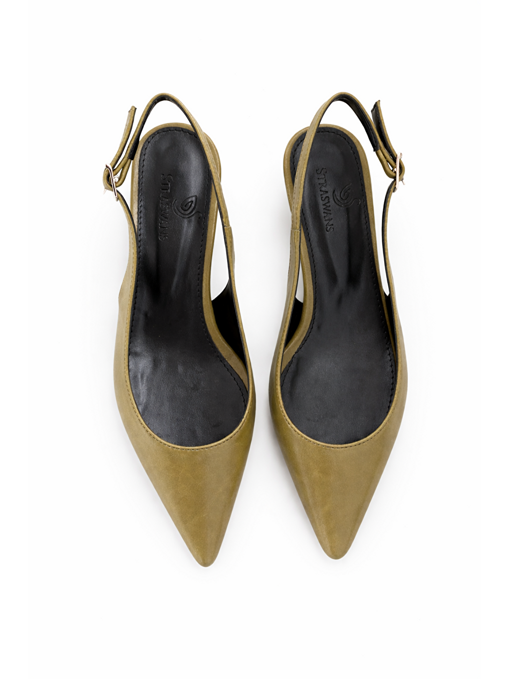 Yeşil Cuesta Kadın Topuklu Kırışık Deri Ayakkabı Olive-2