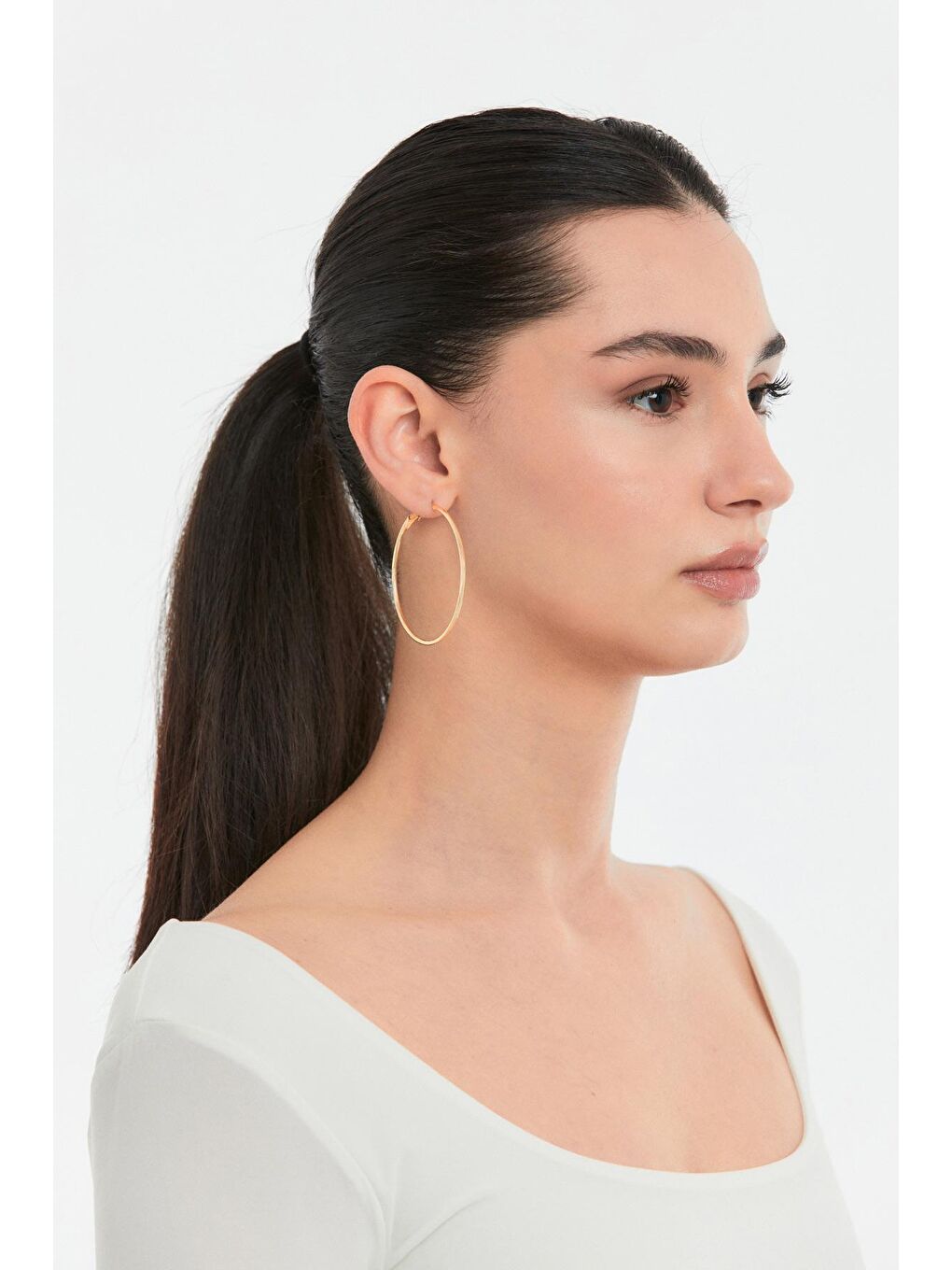 Sarı Halka Klips Küpe-1