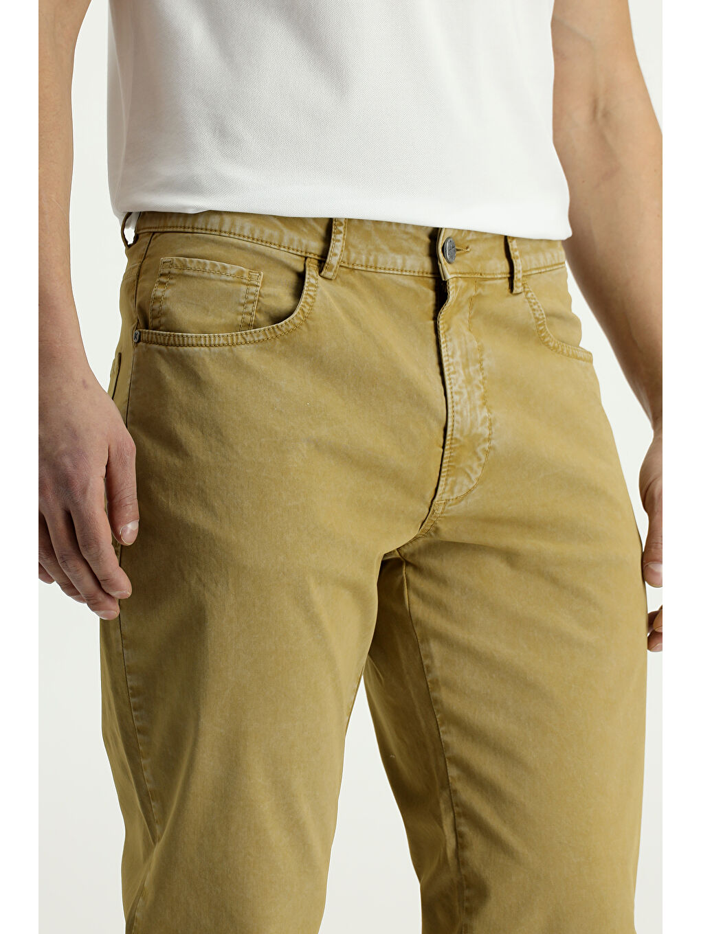 Bej Regular Fit Elastanlı Kanvas / Chino Pantolon-3
