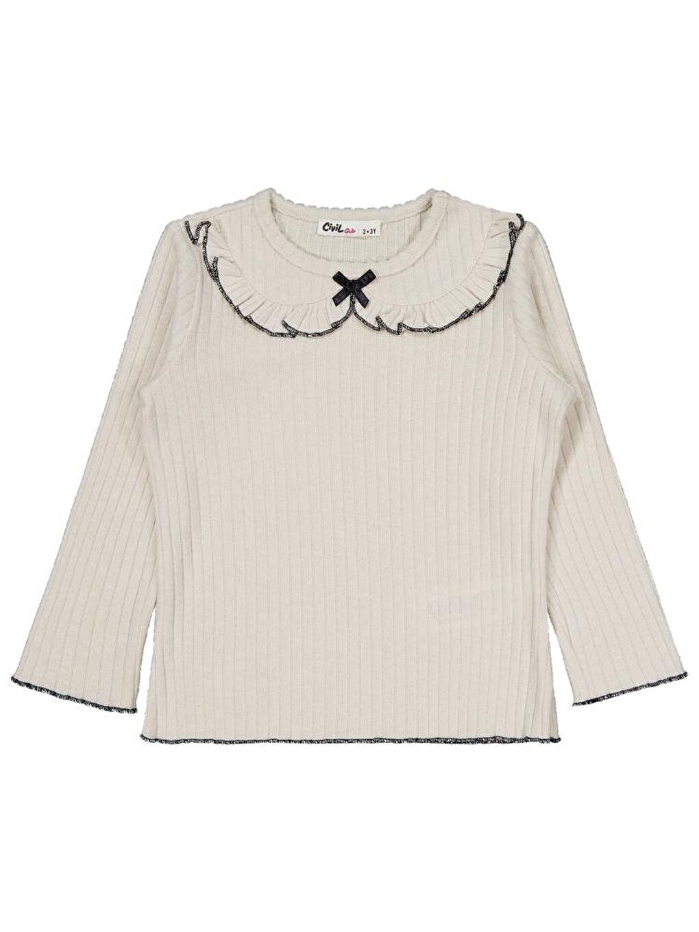 Girls Fırfır Yakalı 2-5 Yaş Takım - Bej 2-3 Yaş-1