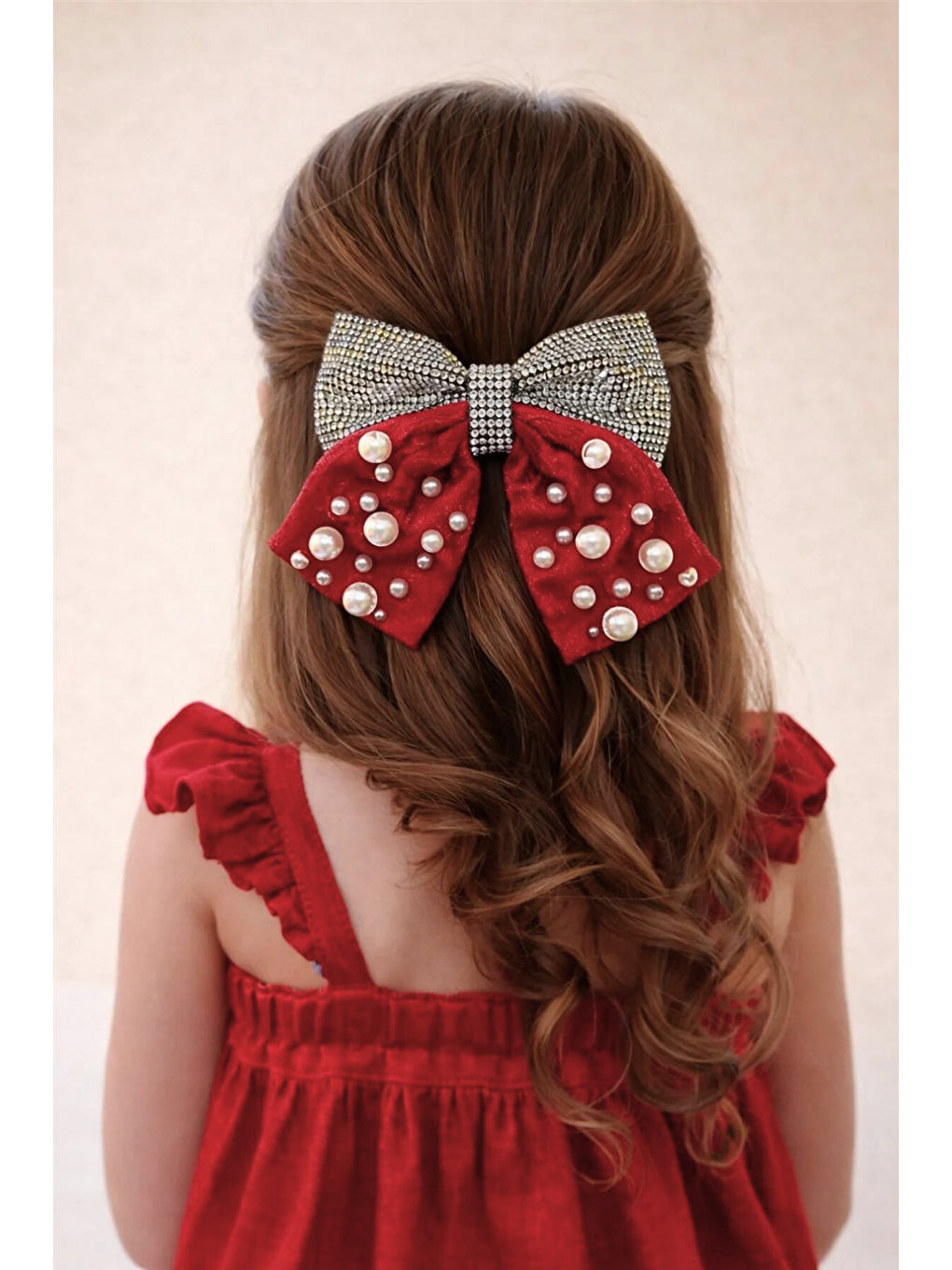 İnci Ve Taşlı Otomat Toka Bordo