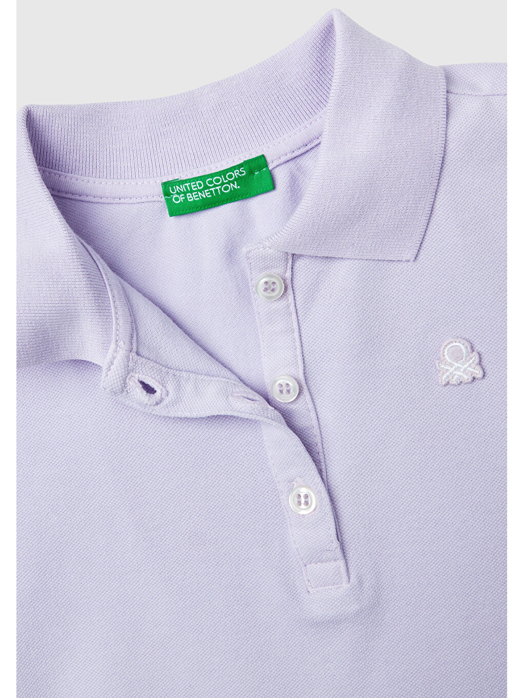 United Colors Of Benetton Lila Kız Çocuk Lila Logolu Pike Polo T-Shirt - 1