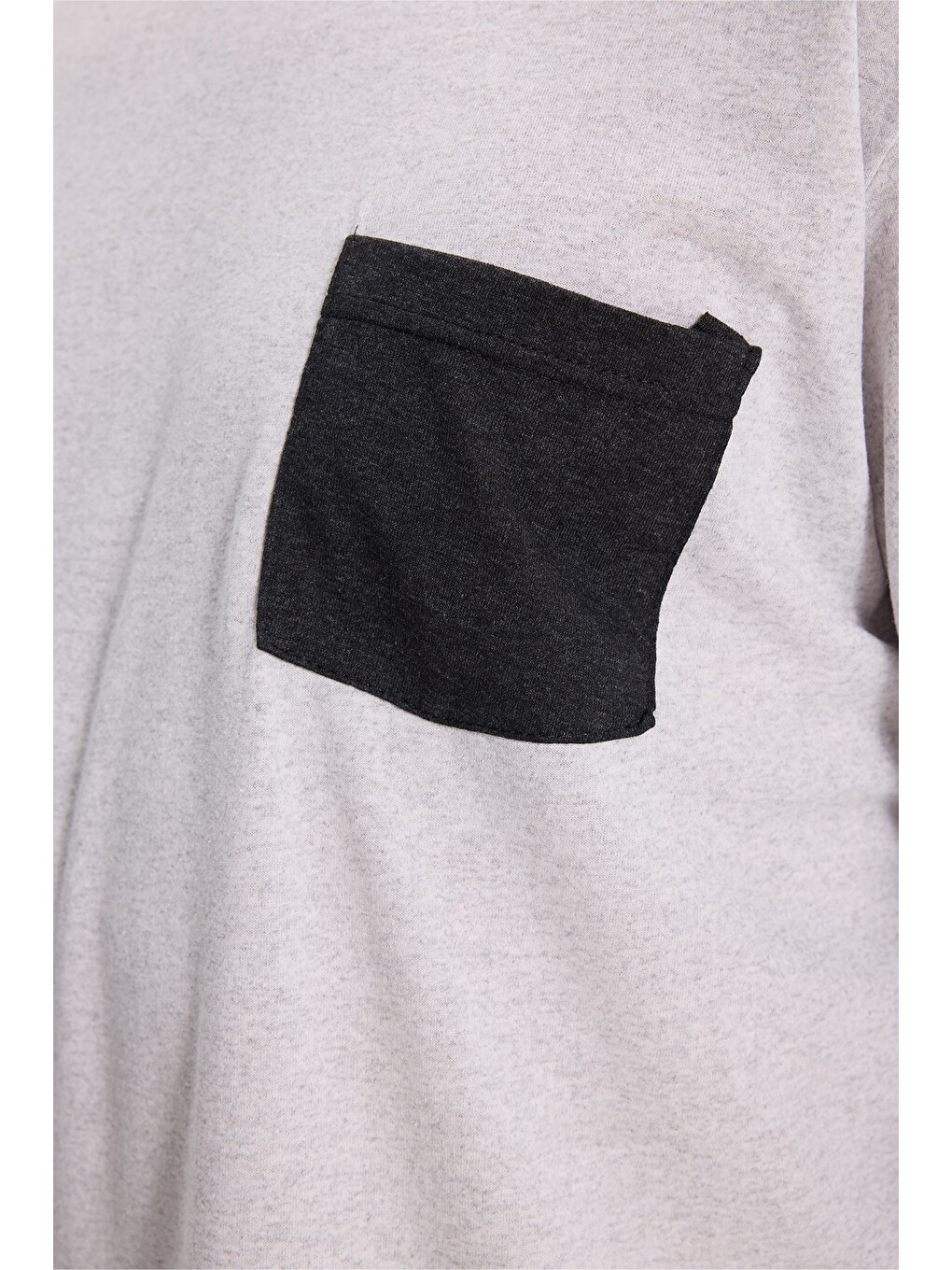 Erkek Standart Fit Rahat Kesim Uzun Kollu Pamuklu Gri Siyah Pijama Takımı-3