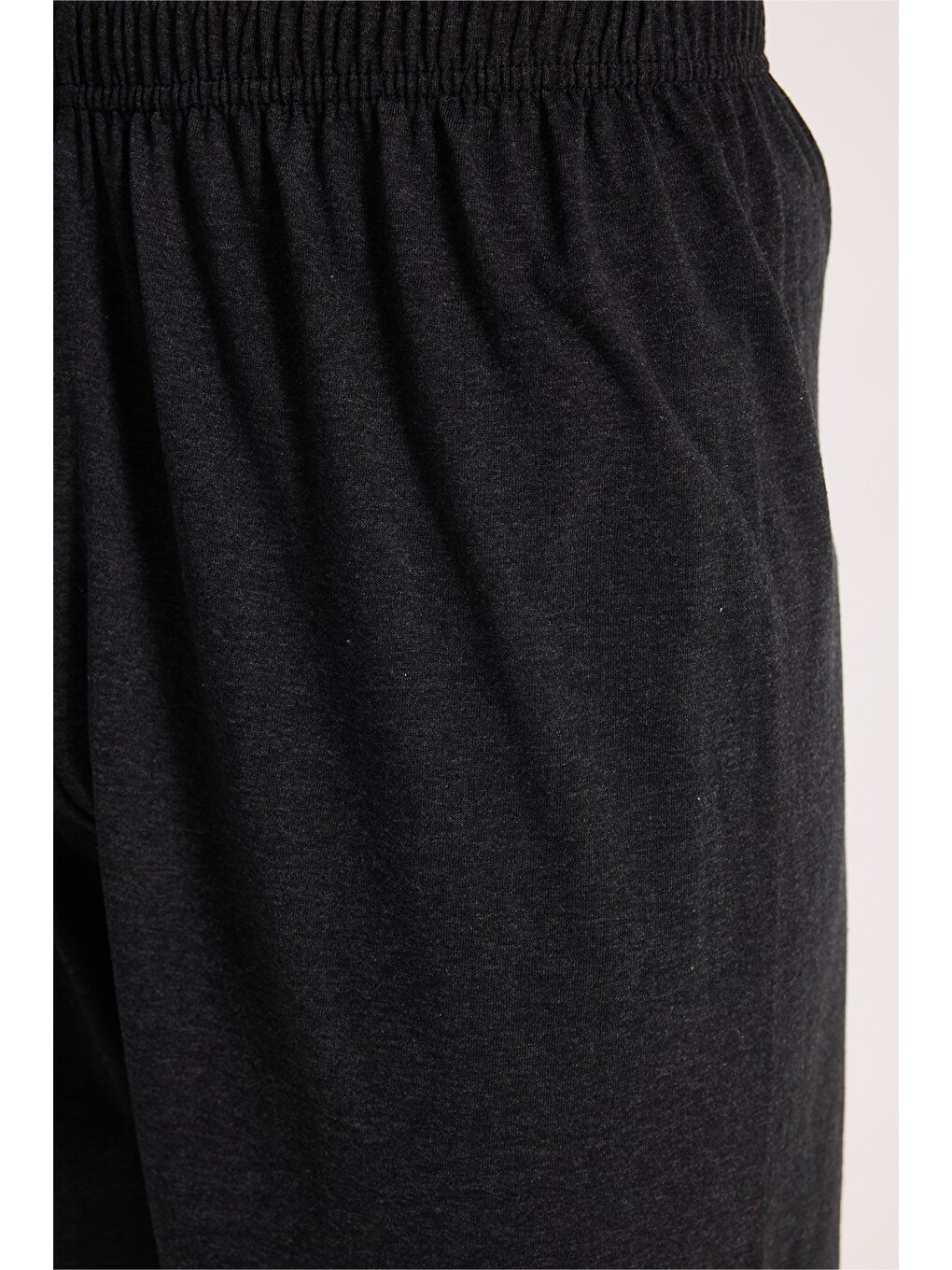 Erkek Standart Fit Rahat Kesim Uzun Kollu Pamuklu Gri Siyah Pijama Takımı-4