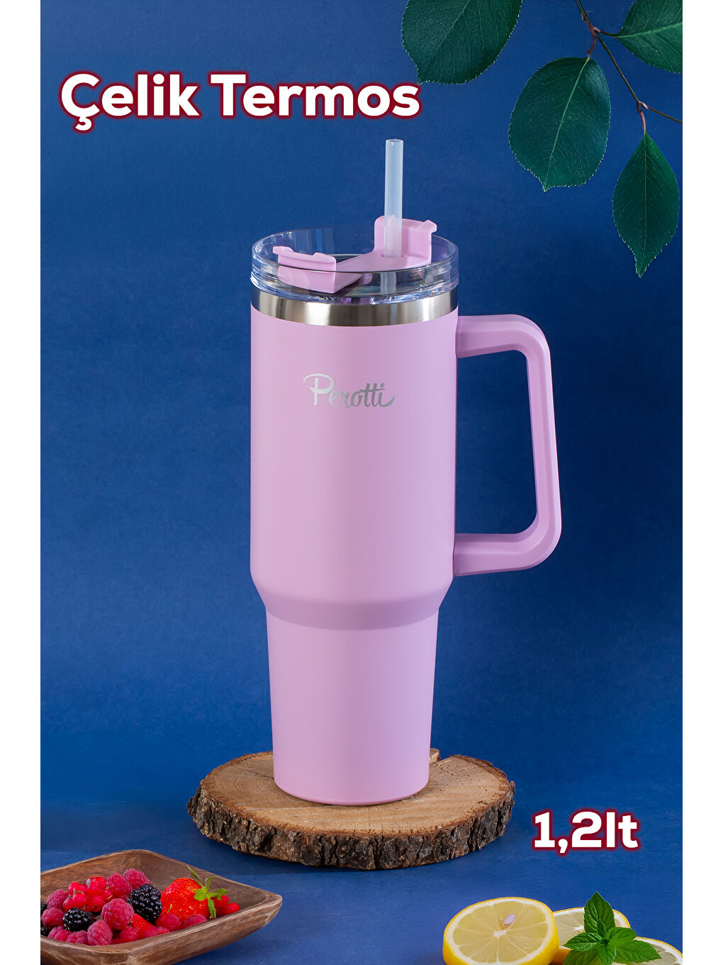 17236-4 Colte V2 Paslanmaz Çelik Sporcu Termos Bardak Matara Lila 1,2 Lt