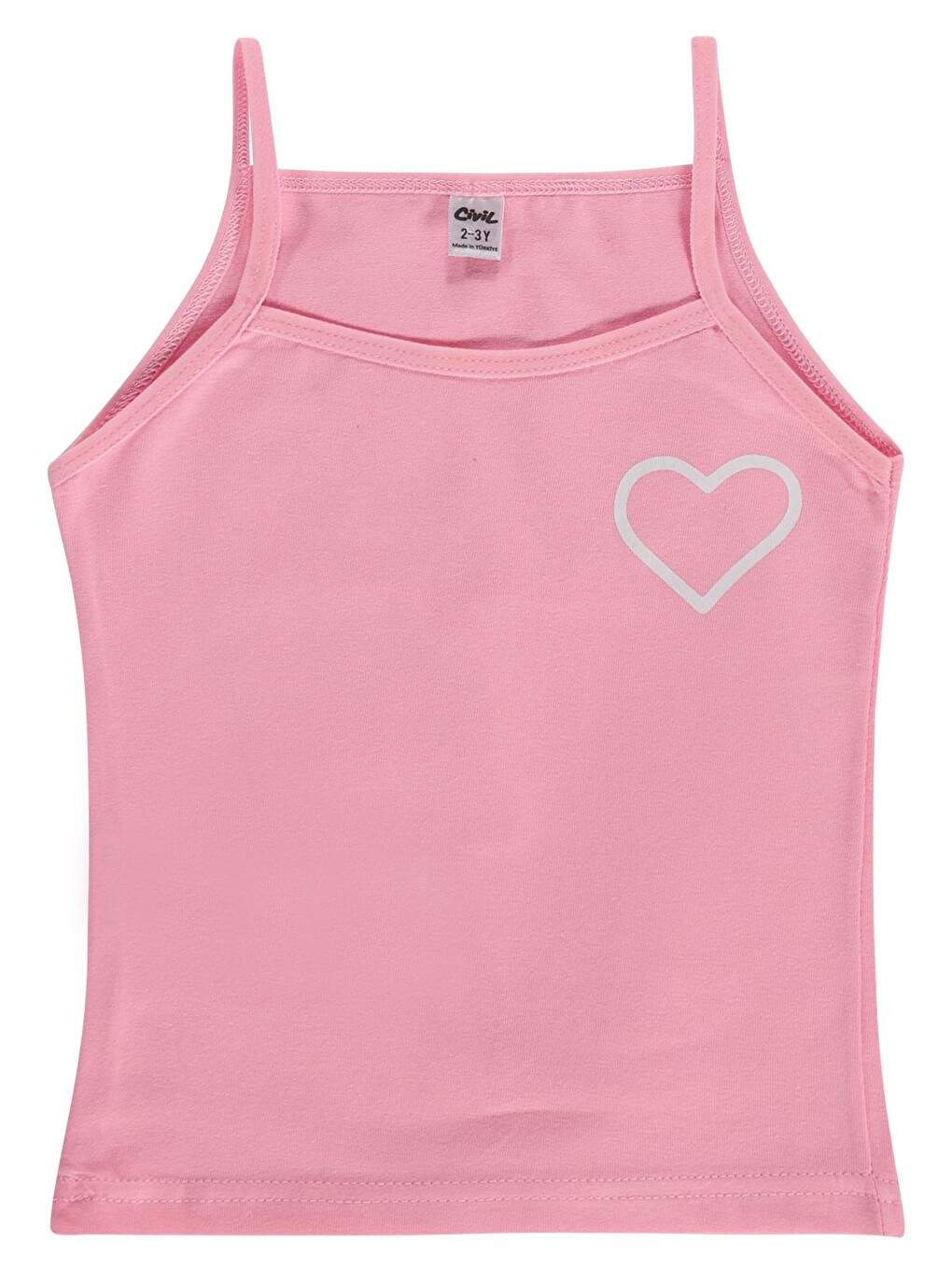 Beyaz Girls Cute Kalp 2-12 Yaş Kız Çocuk 2'li Atlet - Standart-2