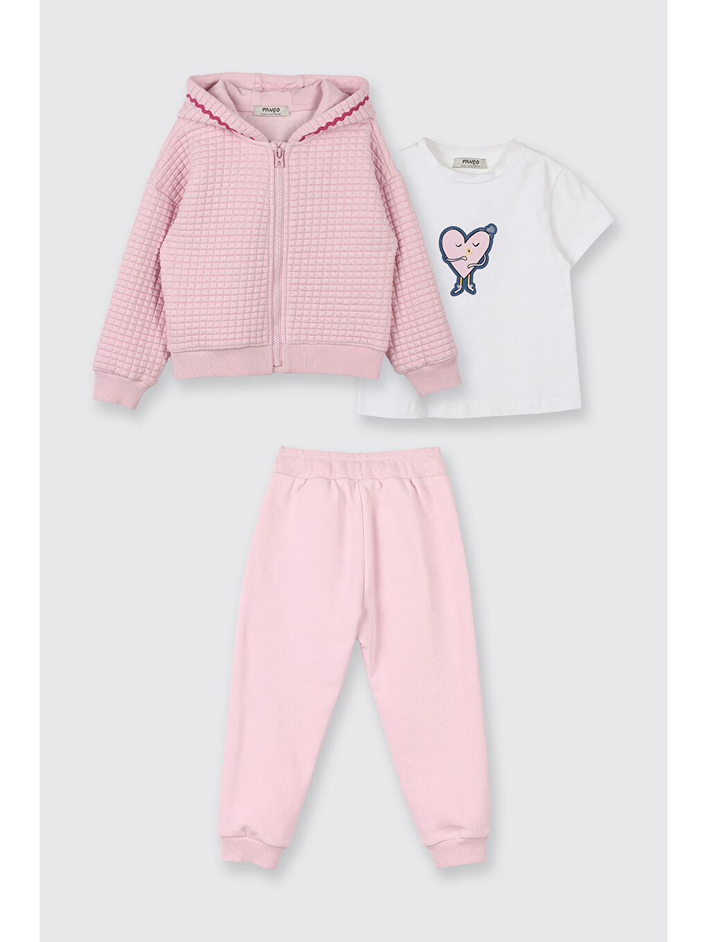Kız Bebek Pembe 3'lü Eşofman Takım