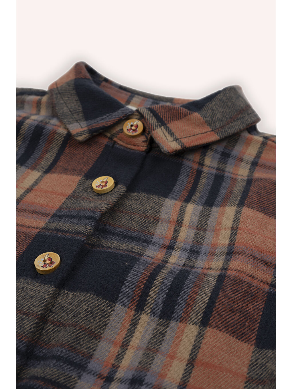 Lacivert Kız Çocuk Ekose Desenli Elbise-1