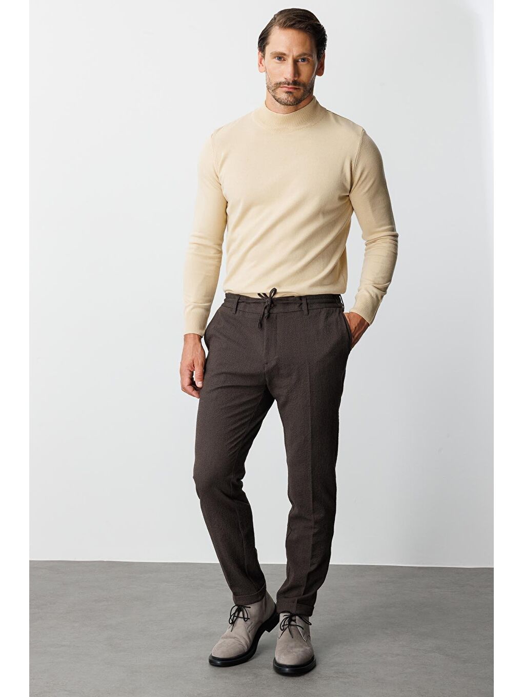 Kahverengi Erkek Kahve Dynamic Fit Std Pantolon-2