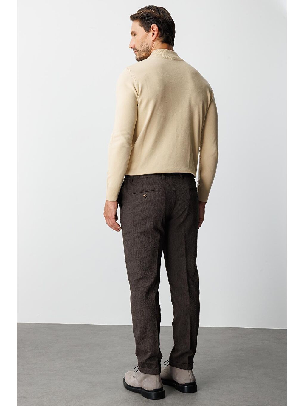 Kahverengi Erkek Kahve Dynamic Fit Std Pantolon-4