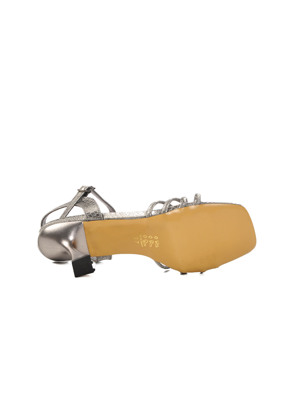 Gri Platin Kadın Topuklu Abiye Ayakkabı 655358 Z-4