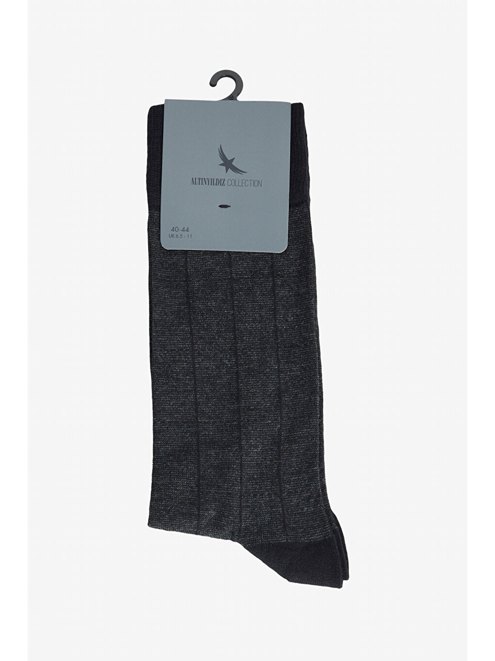 Erkek Siyah-Gri Tekli Standart Fit Desenli Modal Esnek Çorap