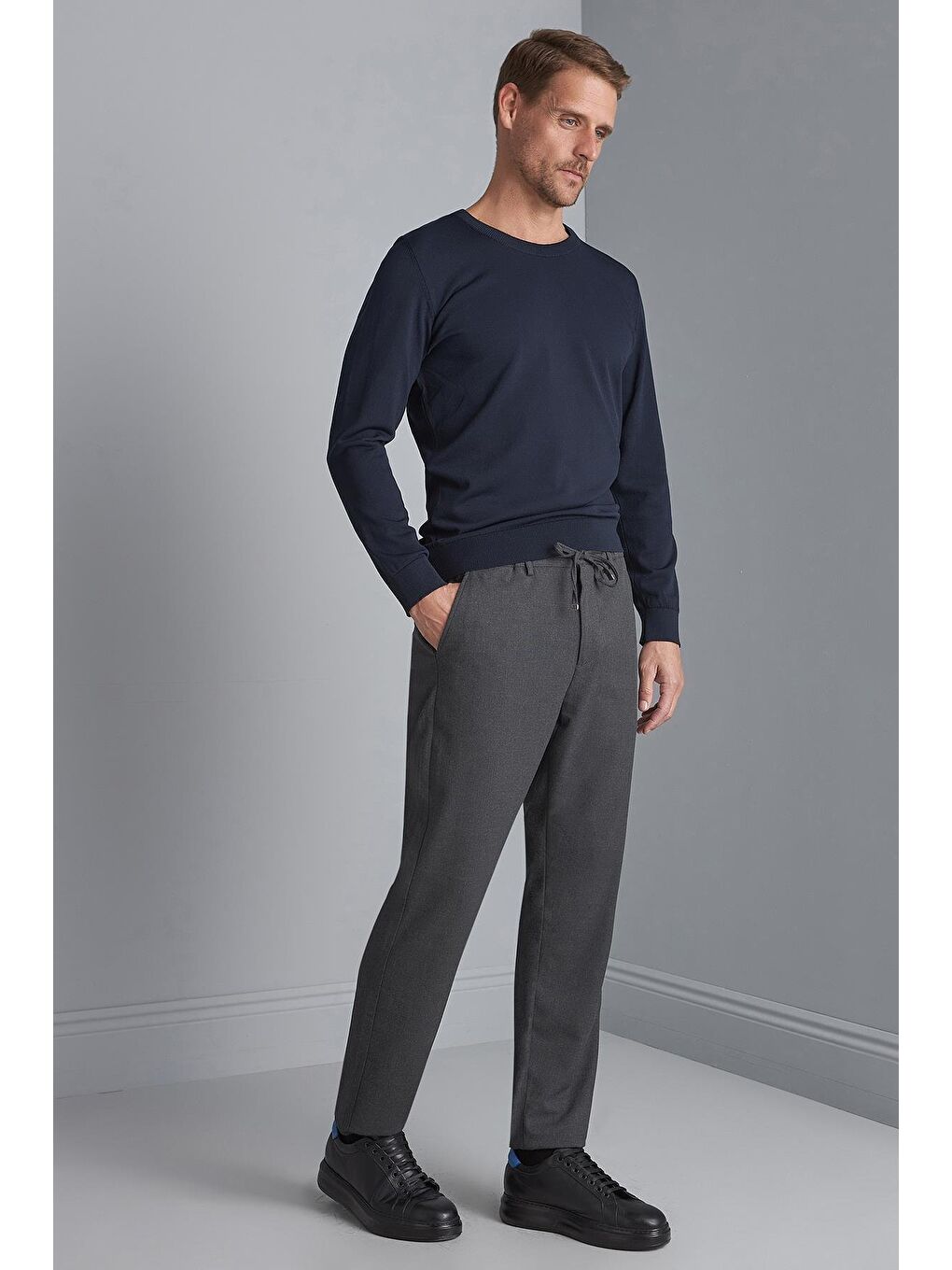 Gri Erkek Antrasit Dynamic Fit Pantolon-1