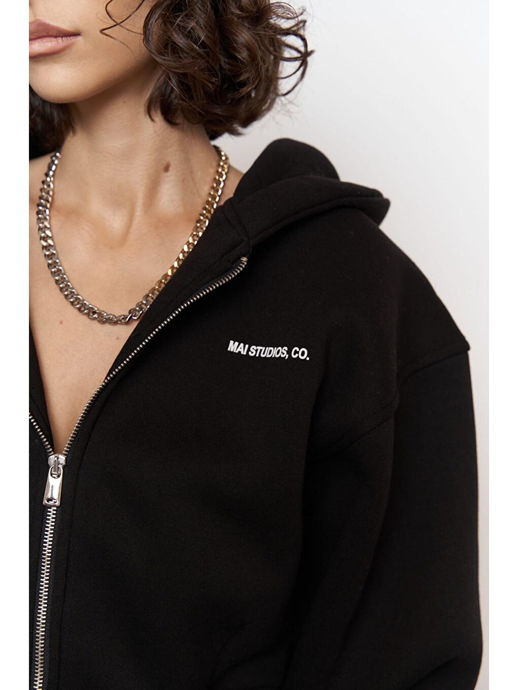 Studios Crop Siyah Eşofman Takım-2