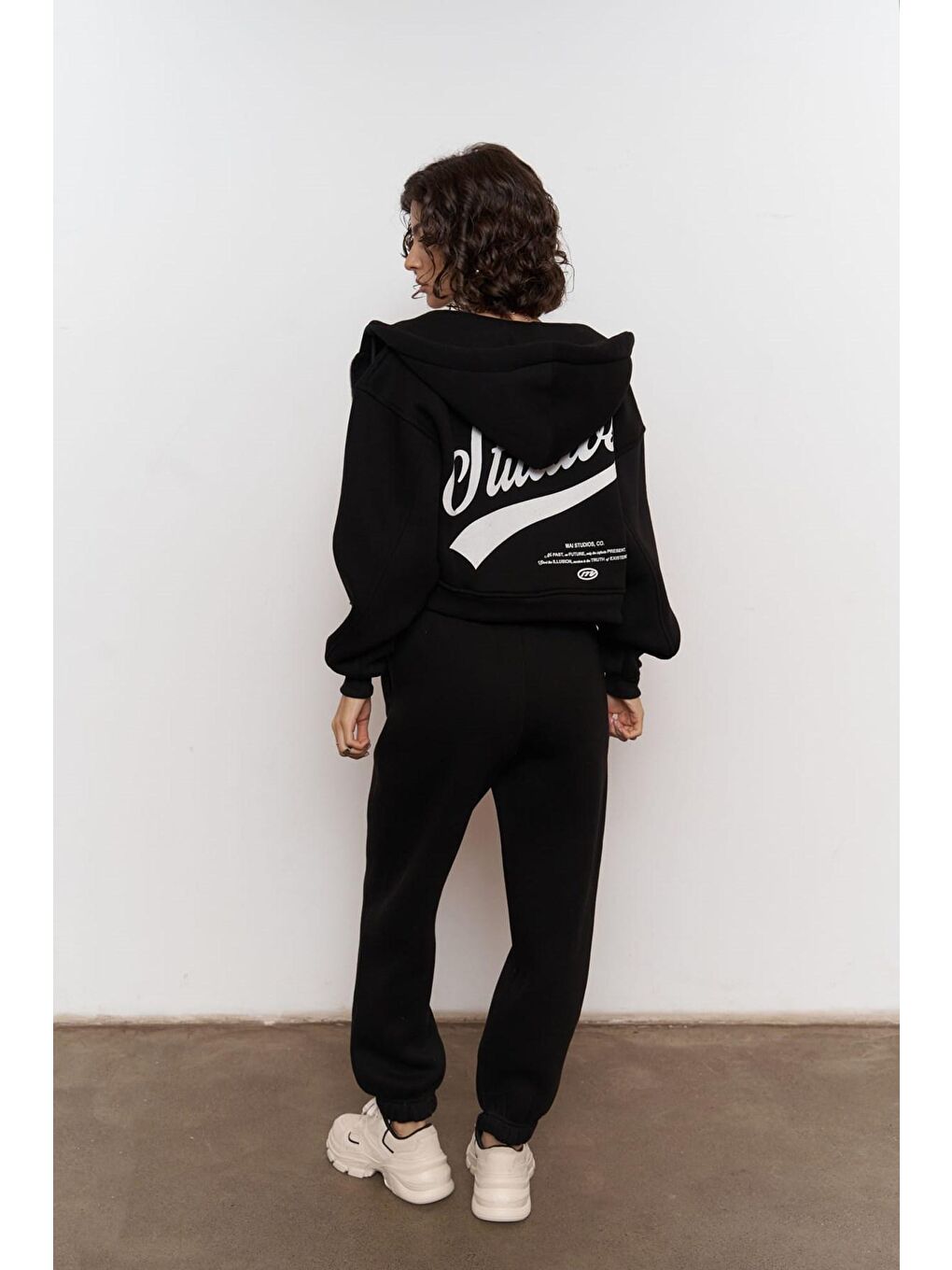 Studios Crop Siyah Eşofman Takım-3