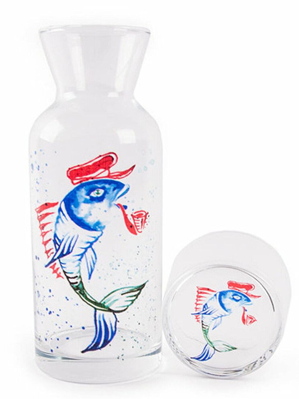 Karışık Kaptan Balık 500 ml Bardaklı Cam Sürahi