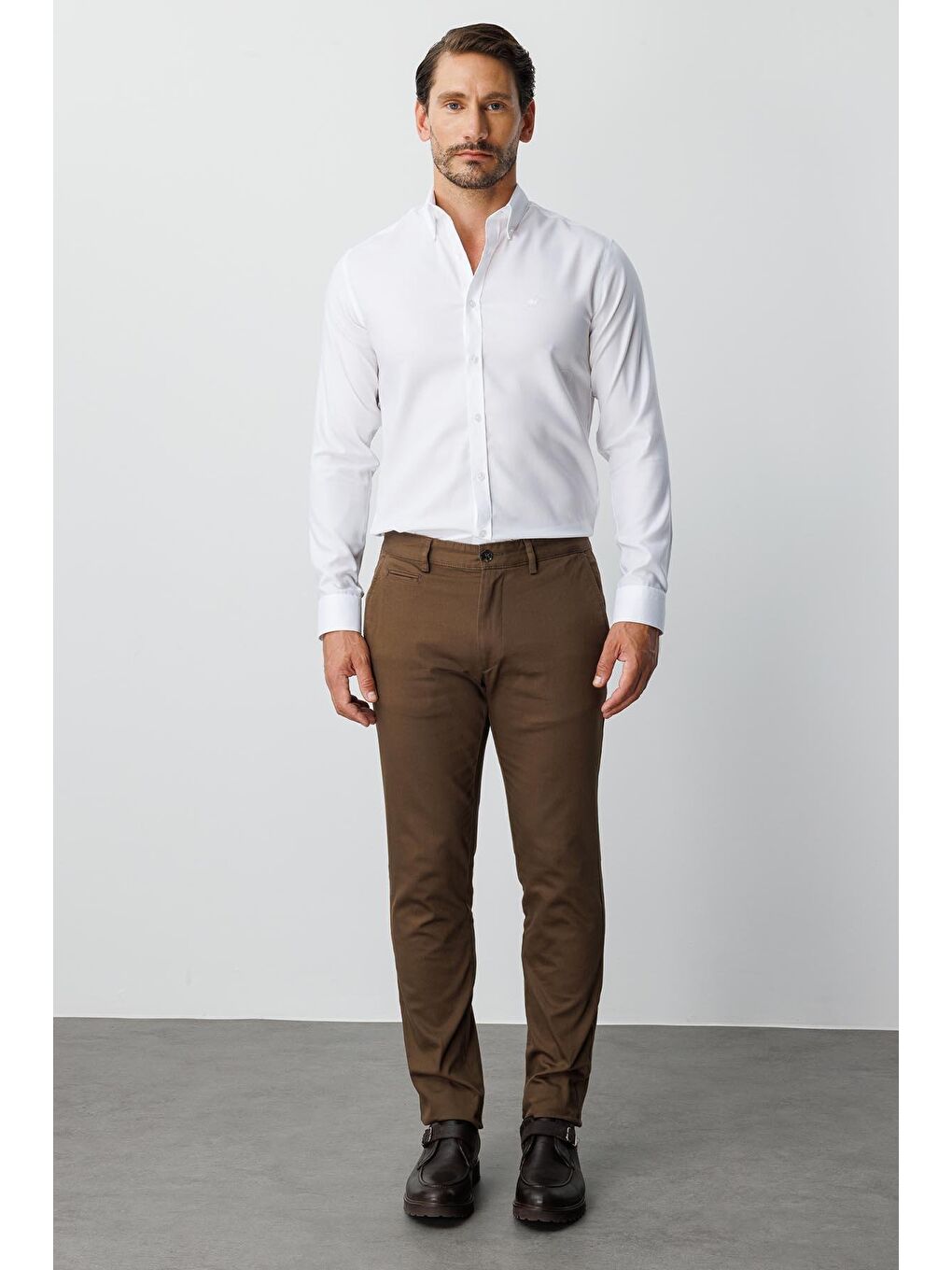 Erkek Bej Dynamic Fit Std Pantolon