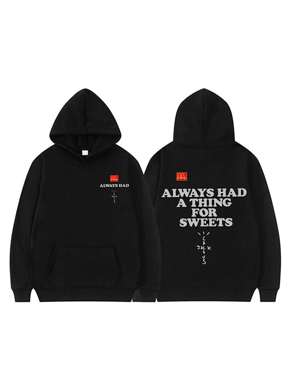 Touz Moda Siyah Sokak Tarzı M Always Had İçi Pamuklu Kapüşonlı Sweatshirt