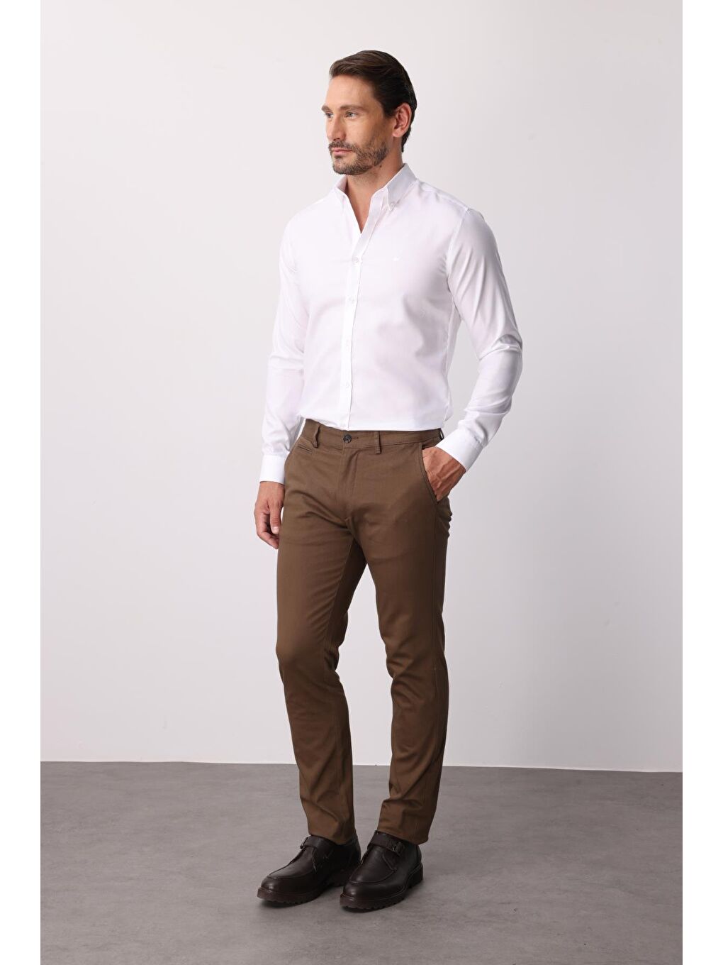 Erkek Bej Dynamic Fit Std Pantolon-2