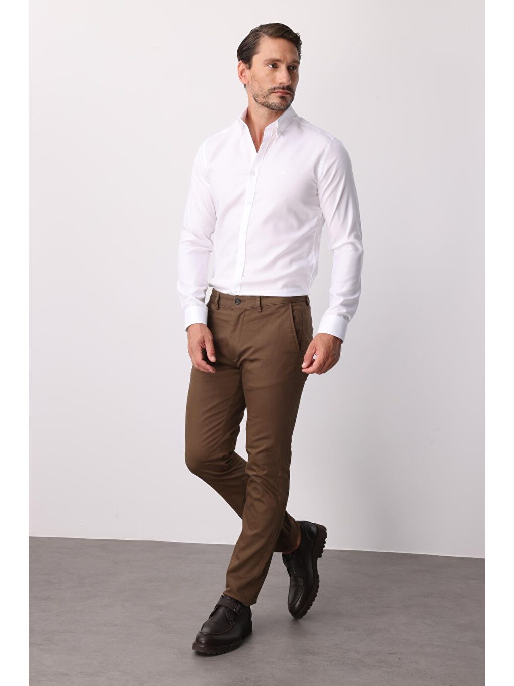 Erkek Bej Dynamic Fit Std Pantolon-4
