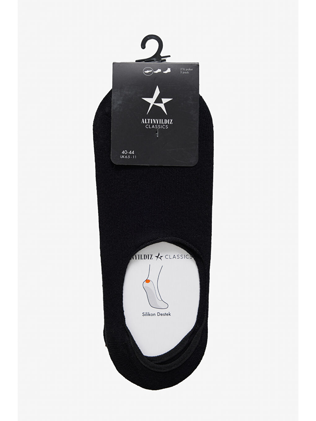 Erkek Siyah 3'lü Babet Çorap-1