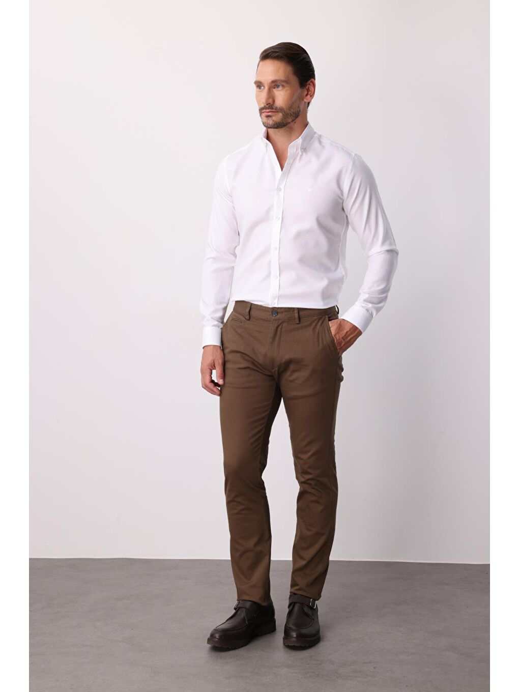 Erkek Bej Dynamic Fit Std Pantolon-6