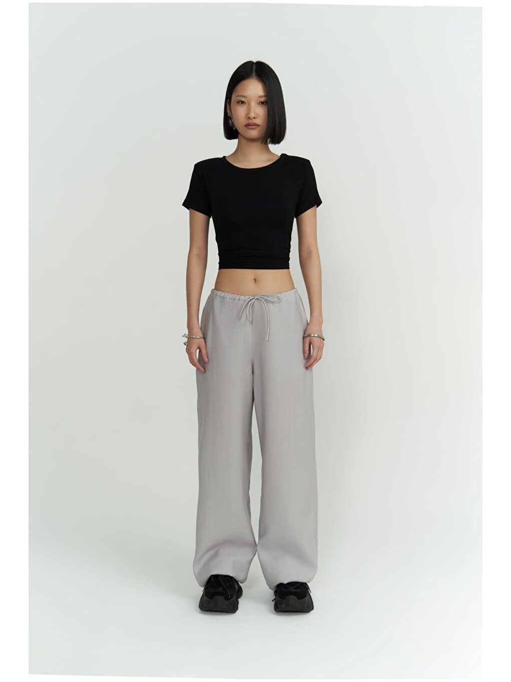 Paris Gri Basic Pantolon-1