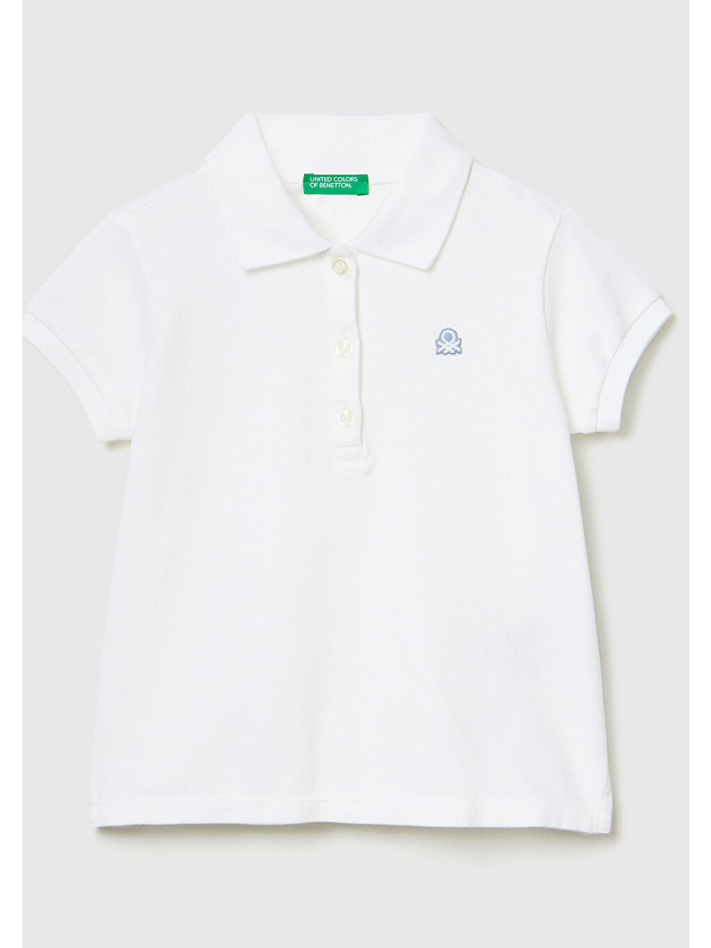 United Colors Of Benetton Beyaz Kız Çocuk Beyaz Logolu Pike Polo T-Shirt