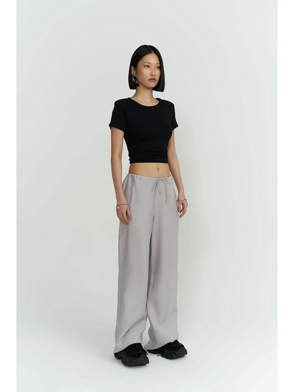 Paris Gri Basic Pantolon-2