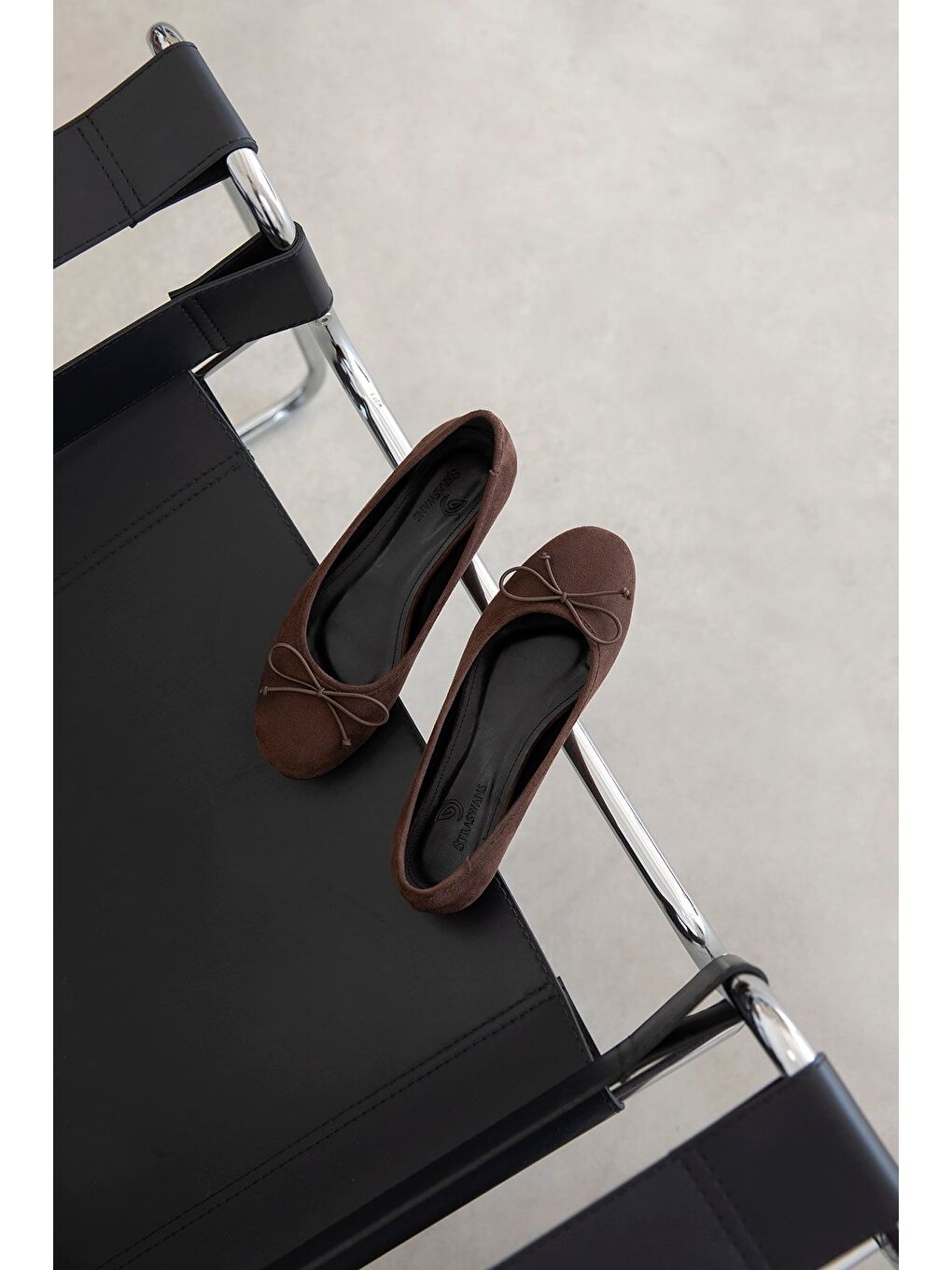 Kahverengi Lily Kadın Fiyonk Detay Süet Babet Kahve-1