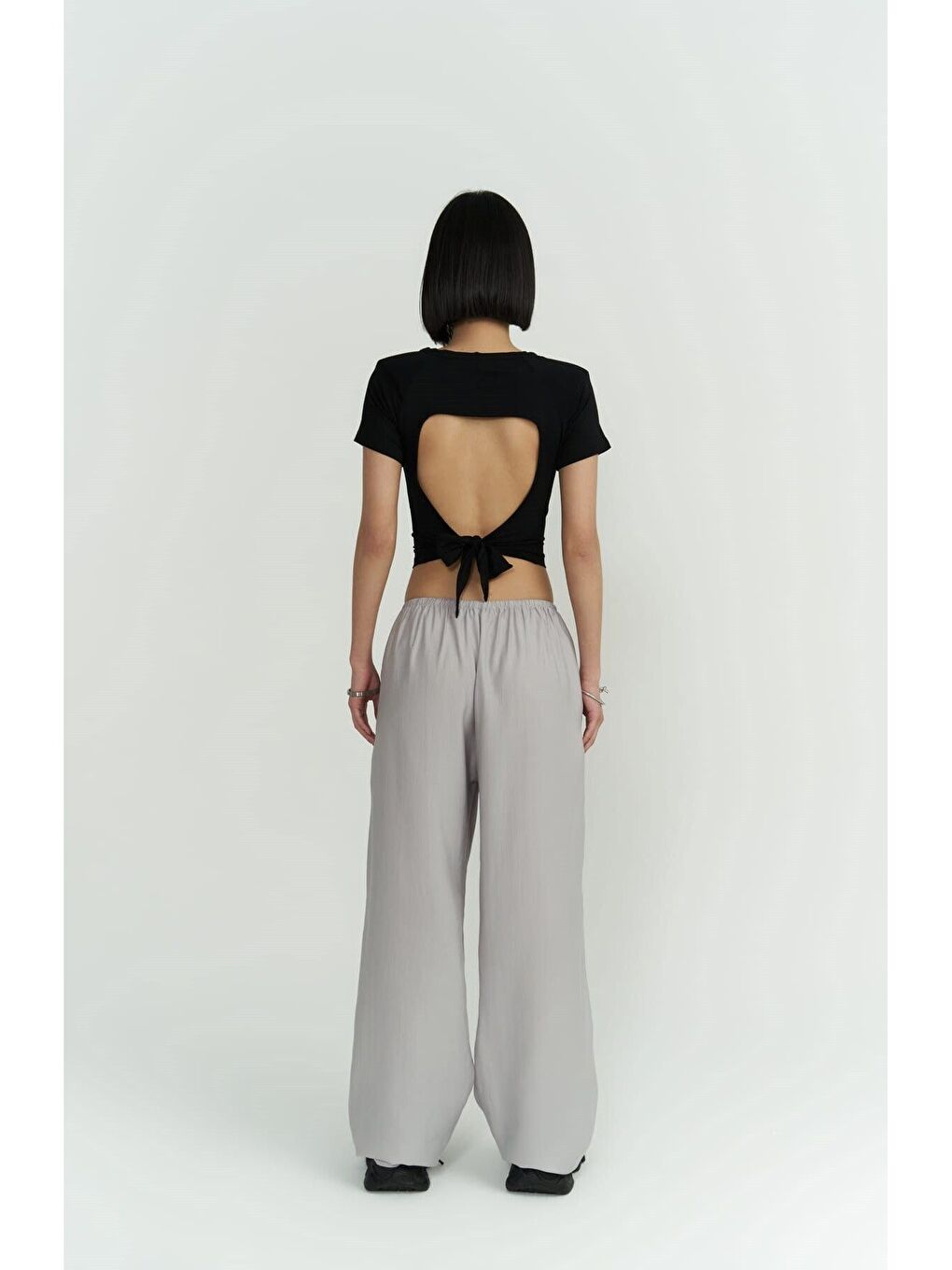 Paris Gri Basic Pantolon-3