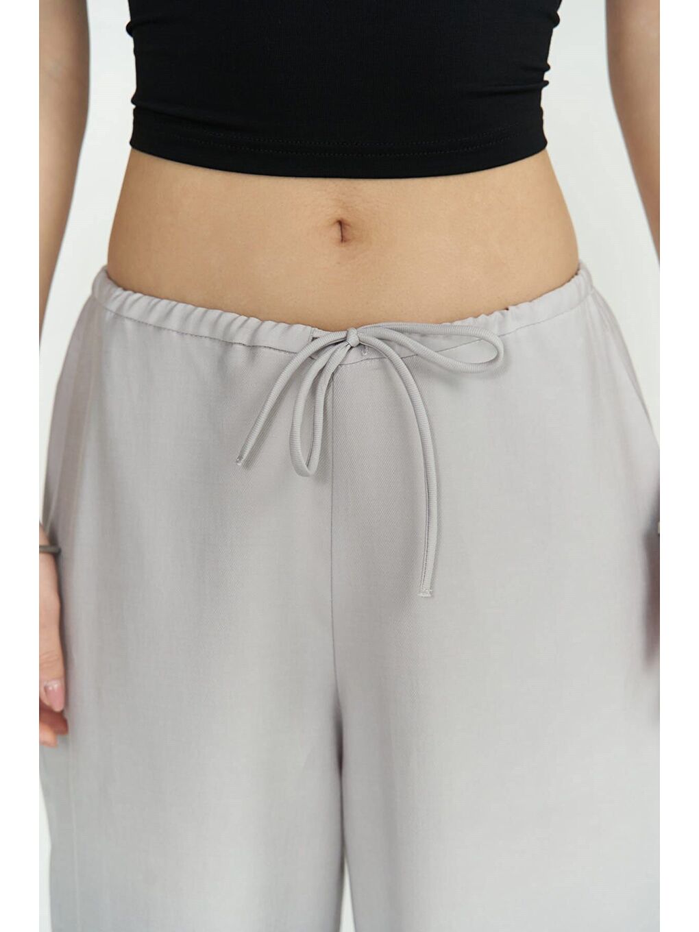 Paris Gri Basic Pantolon-4